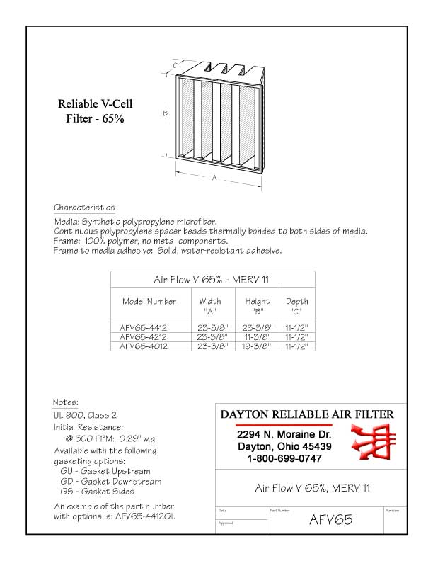 V-Cell Filter 65%